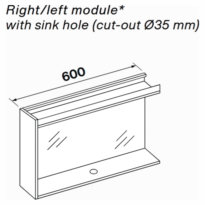 Схема встраивания для аксессуара для вытяжек Falmec KACL.1060#NF