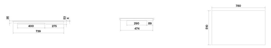 Схема встраивания 2 для варочной панели Falmec PIANO INDUZIONE BLACK MATT (78 х 51)