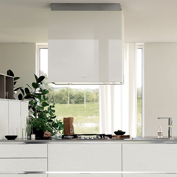 Вытяжка Falmec Design+ LAGUNA isola 60 inox vetro bianco (800) preview 6