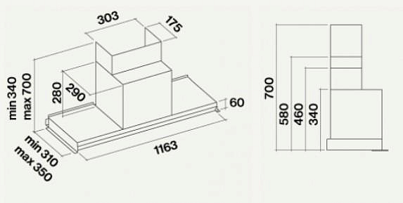 Вытяжка Falmec Design VIRGOLA BLACK 120 (600) old preview 4