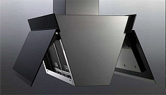 Вытяжка Falmec Design+ BUTTERFLY isola 90 inox vetro nero (800)