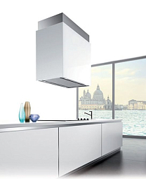 Вытяжка Falmec Design+ LAGUNA isola 60 inox vetro bianco (800)