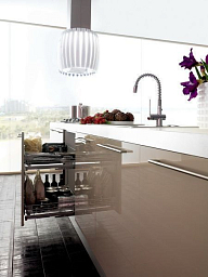 Вытяжка Falmec Design+ PRESTIGE isola 75 inox vetro bianco (800)